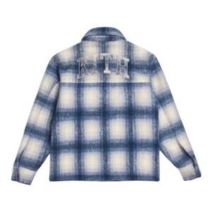 Kith Fawn Flannel Shacket Women Blue Medium NWOT